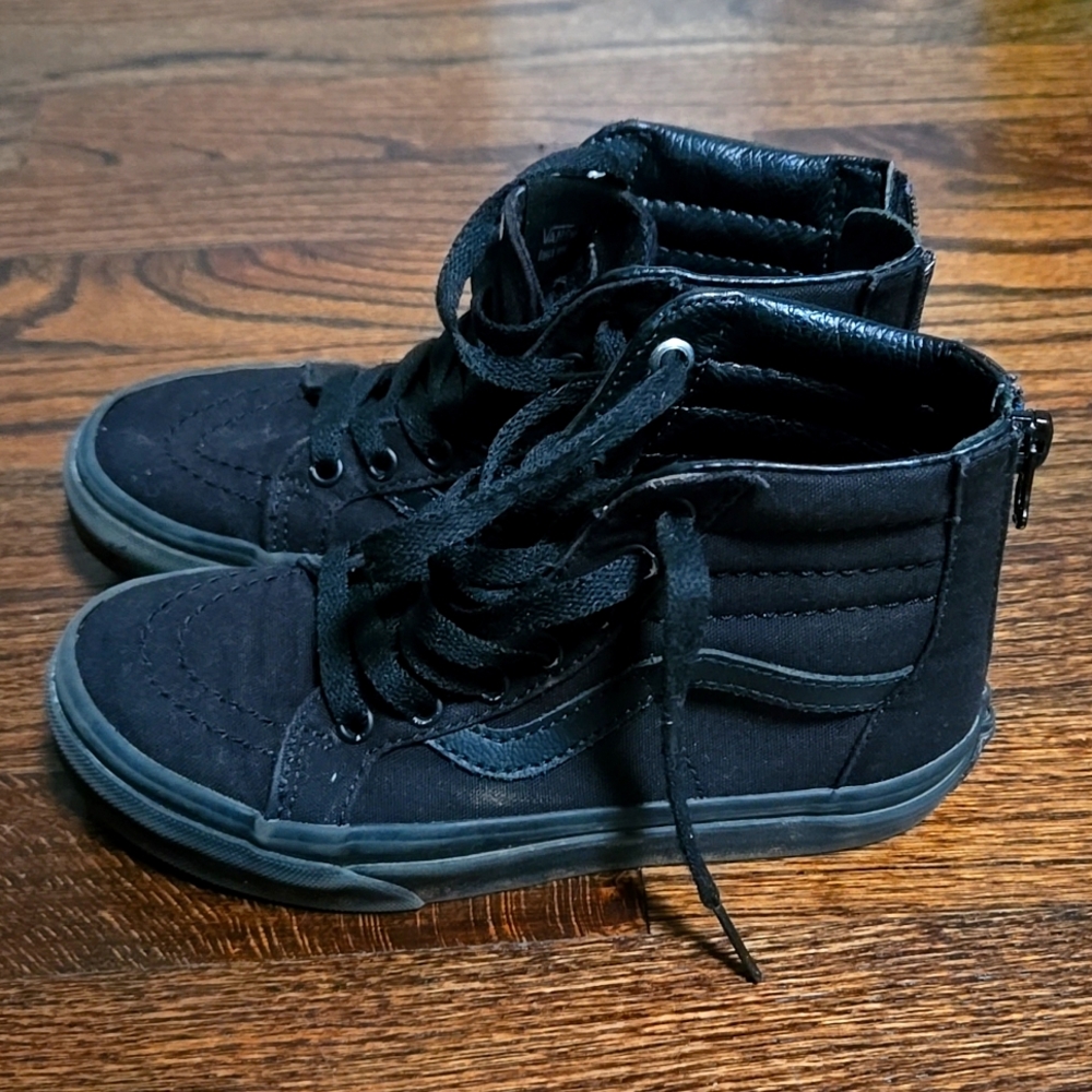 Boys black size 1 Van's high tops